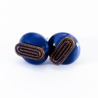 Boucles d'oreilles Georgette bleu Klein face