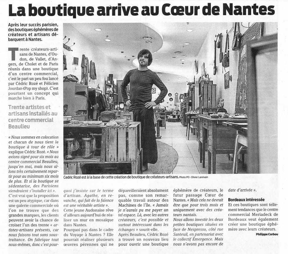 La boutique éphémère nantaise © Presse Océan du 24 février 2016