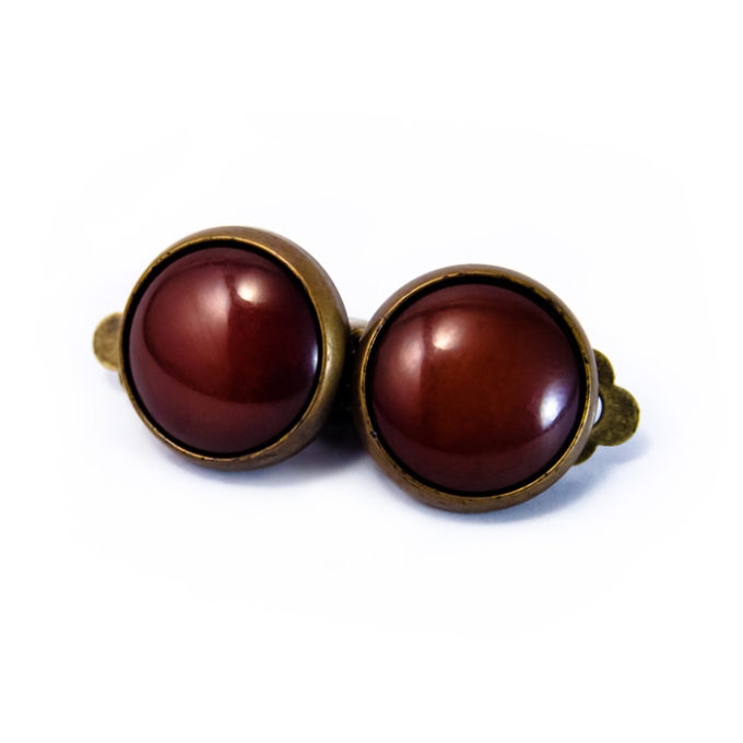 Boucles rétros clip marron