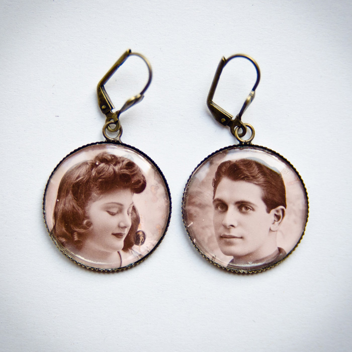 Studs earrings 40s Couple