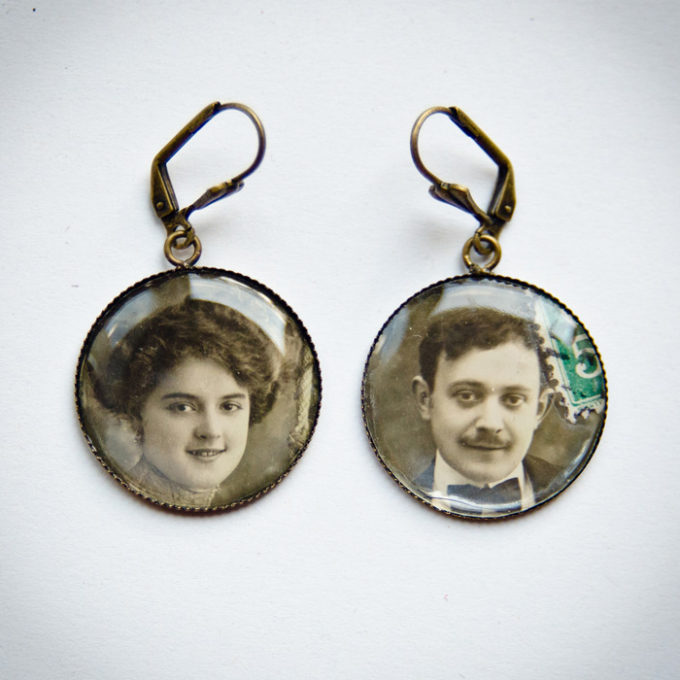 Boucles d'oreilles couple années 30