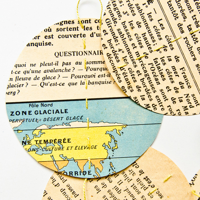 Petite guirlande vintage carte et textes