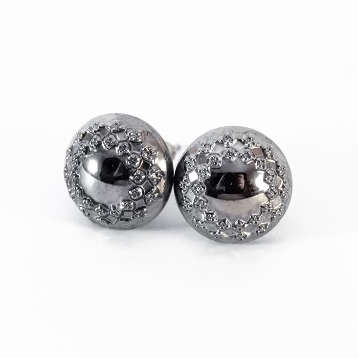 Silver coloured studs earrings Fernande