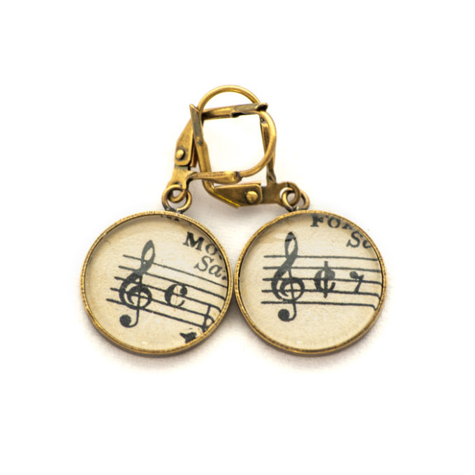 Boucles d'oreilles dorée Partitions Musique Clé Noire