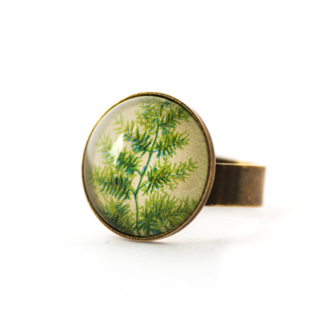 Bague carte postale Feuillage Vert