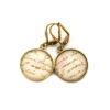 Boucles d'oreilles dorées carte postale Ecriture Marque de Tampon