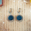 Assuna - Boucles d'oreilles petites dormeuses cercles Garance bleu inspiration vintage