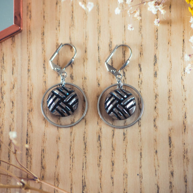 Assuna - Boucles d'oreilles petites dormeuses cercles Henriette argent inspiration vintage