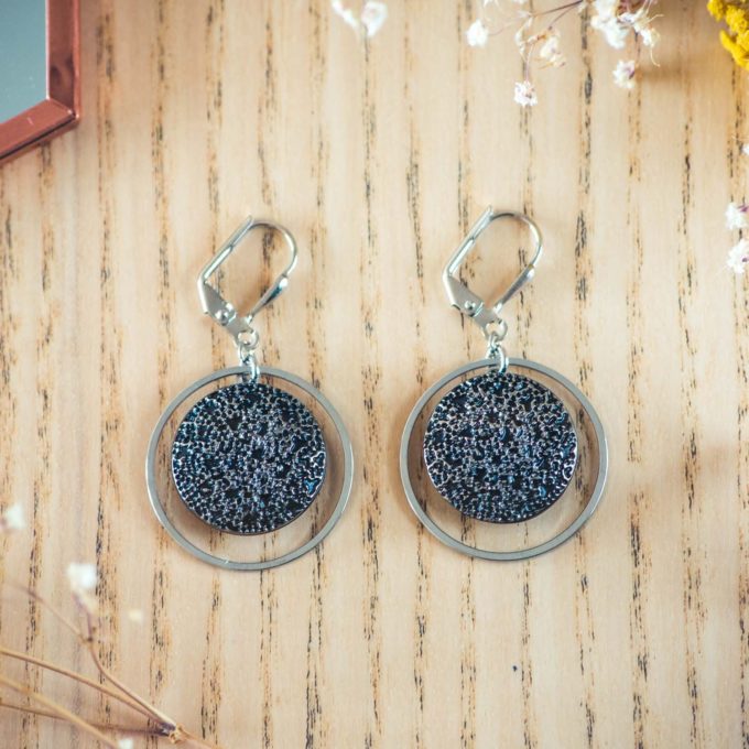 Assuna - Boucles d'oreilles tendance grandes dormeuses cercles Esmée argent inspiration vintage