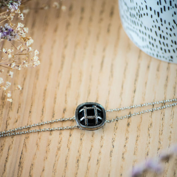 Assuna - Bracelet double chaîne Paulette argent - inspiration vintage