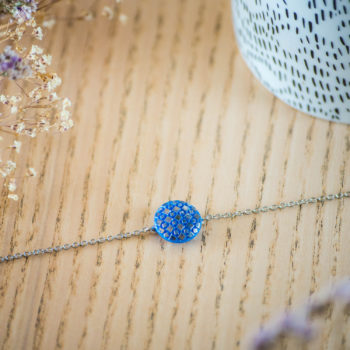 Assuna - Bracelet simple chaîne Eugénie bleu - inspiration vintage