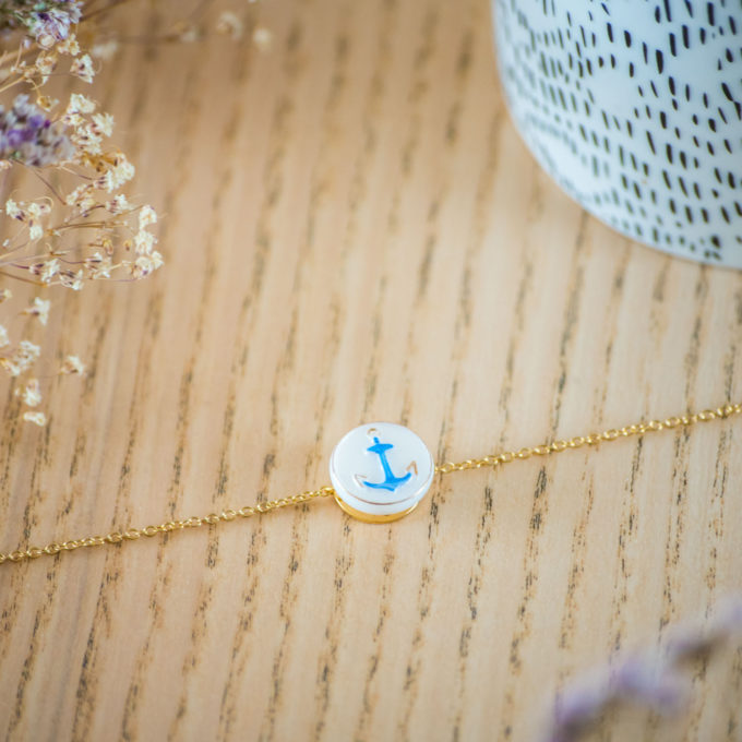 Assuna - Bracelet simple chaîne Marine - inspiration vintage