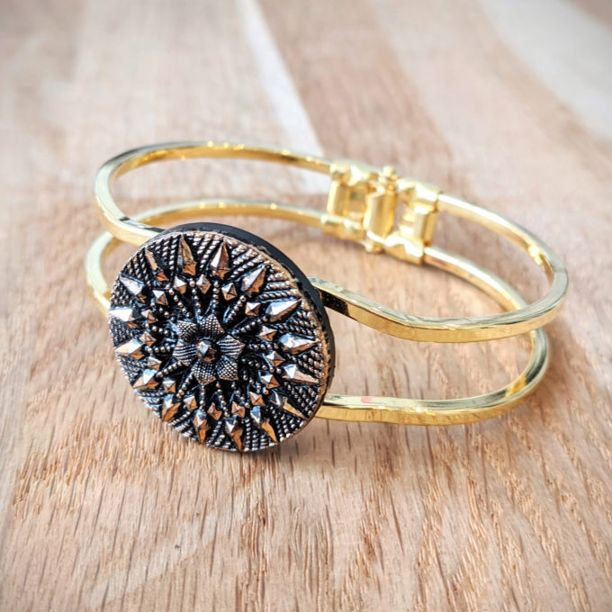 Bracelet vintage Inès doré – face