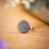 Assuna - Petite bague Bertille argentée - bouton ancien - inspiration vintage