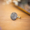 Assuna - Petite bague Garance argentée - bouton ancien - inspiration vintage