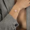 Assuna - Look Bracelet chaîne simple Candice rose irisé transparent bouton ancien 1940 esprit vintage
