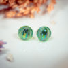 Assuna - Boucles d'oreilles puces Candice vert pomme - bouton ancien 1940 - clous d'oreilles acier inoxydable