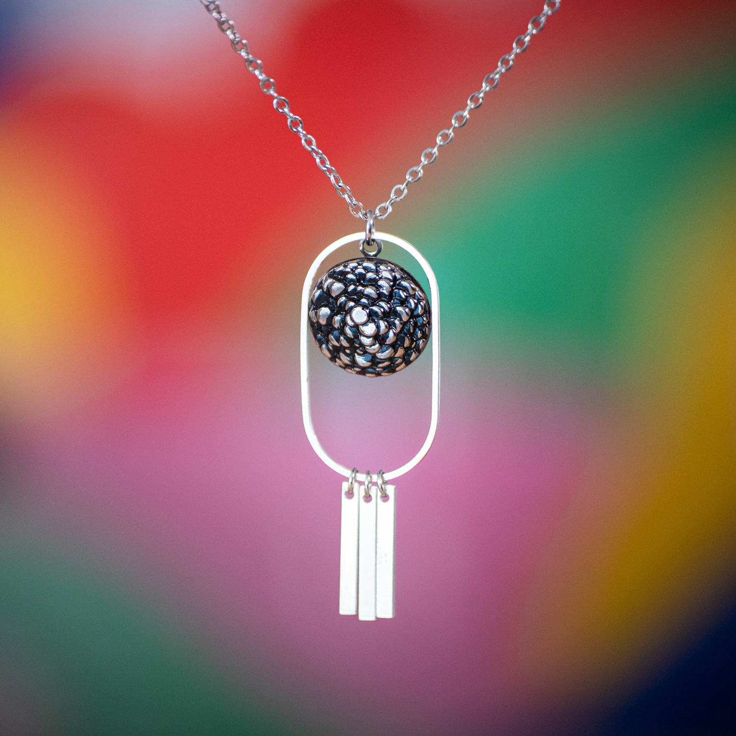 Assuna Medusa Obélia collier Alienor argent – bijou vintage bouton ancien rétro collier ajouré collier léger bijou unique