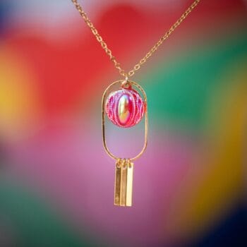 Collier Médusa Obélia Candice framboise or