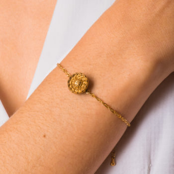 Assuna étoile bracelet chaine simple bouton ancien Orphée